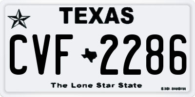 TX license plate CVF2286