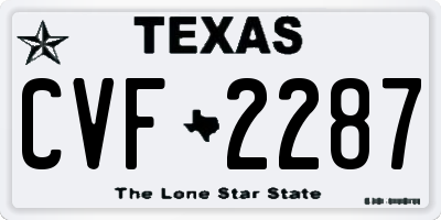TX license plate CVF2287
