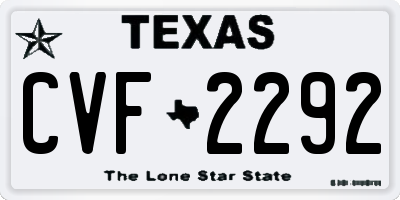 TX license plate CVF2292