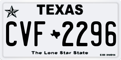 TX license plate CVF2296