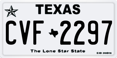 TX license plate CVF2297
