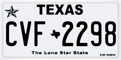 TX license plate CVF2298