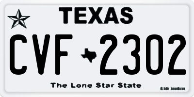 TX license plate CVF2302