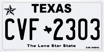TX license plate CVF2303