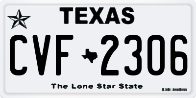 TX license plate CVF2306