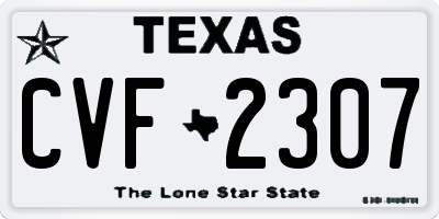 TX license plate CVF2307
