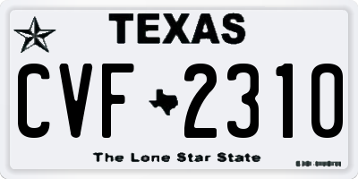 TX license plate CVF2310
