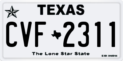 TX license plate CVF2311
