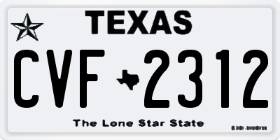 TX license plate CVF2312