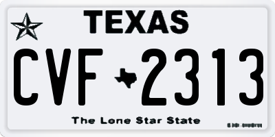TX license plate CVF2313