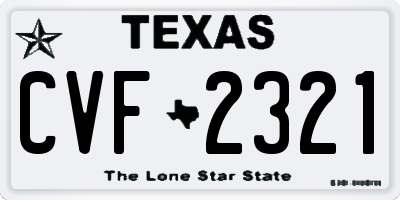 TX license plate CVF2321