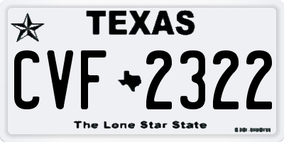TX license plate CVF2322