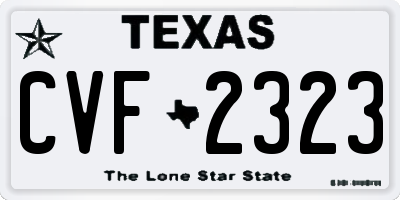 TX license plate CVF2323