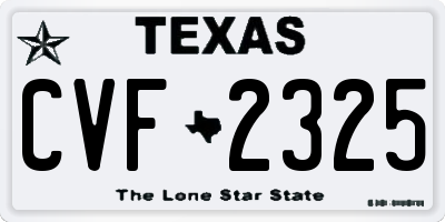 TX license plate CVF2325