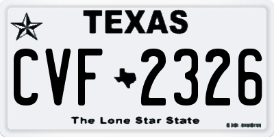 TX license plate CVF2326
