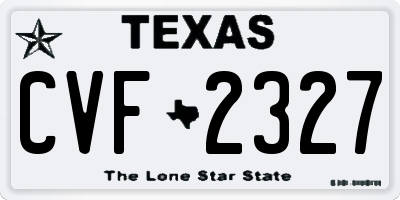 TX license plate CVF2327
