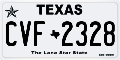TX license plate CVF2328