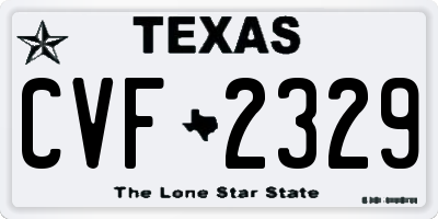 TX license plate CVF2329