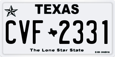 TX license plate CVF2331