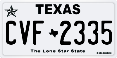 TX license plate CVF2335