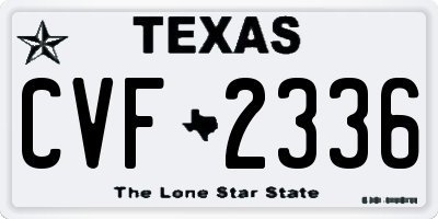 TX license plate CVF2336