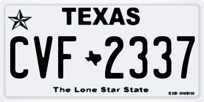 TX license plate CVF2337