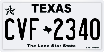 TX license plate CVF2340