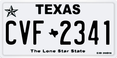 TX license plate CVF2341