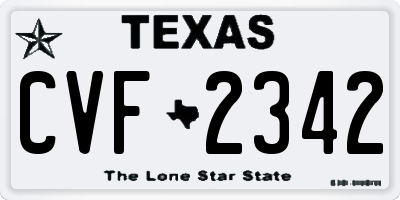 TX license plate CVF2342