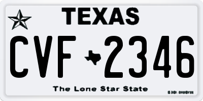TX license plate CVF2346