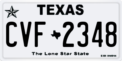 TX license plate CVF2348