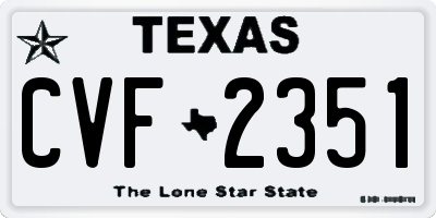 TX license plate CVF2351