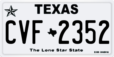 TX license plate CVF2352