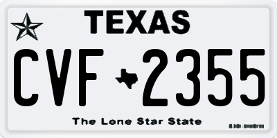 TX license plate CVF2355