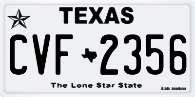 TX license plate CVF2356