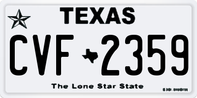 TX license plate CVF2359