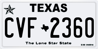TX license plate CVF2360