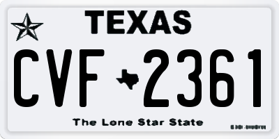 TX license plate CVF2361