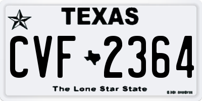 TX license plate CVF2364