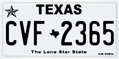 TX license plate CVF2365
