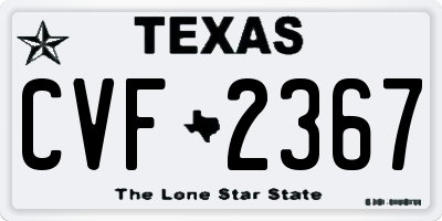 TX license plate CVF2367
