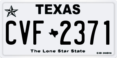 TX license plate CVF2371