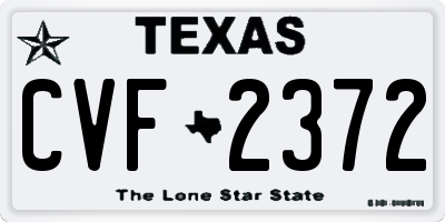 TX license plate CVF2372