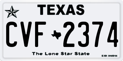 TX license plate CVF2374