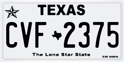 TX license plate CVF2375
