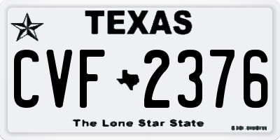 TX license plate CVF2376