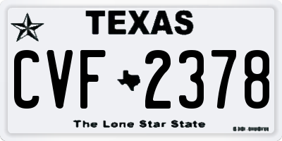 TX license plate CVF2378
