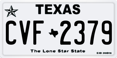 TX license plate CVF2379