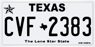 TX license plate CVF2383