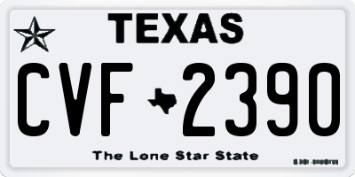 TX license plate CVF2390